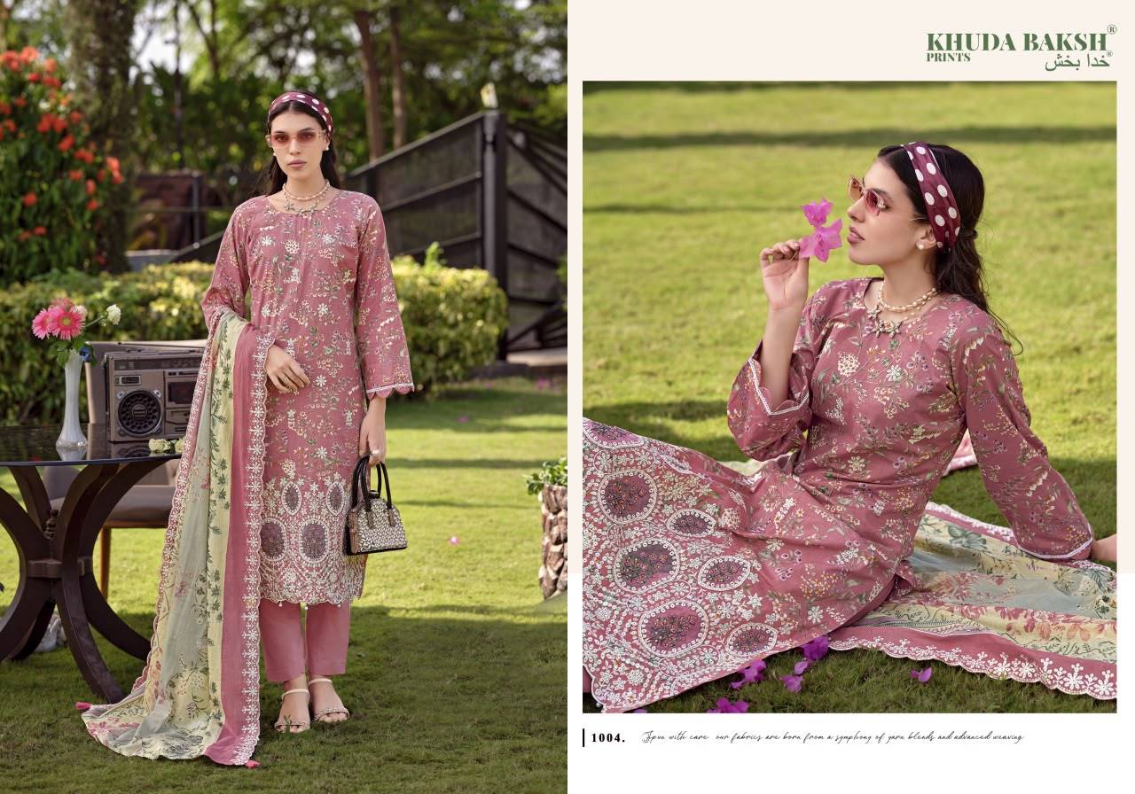 DASTAAN-E-JASHAN VOL 3 By KHUDHA BAKSH 1001 To 1008 Series Pakistani Suits casual Wear PURE LAWN Readymade Stitched Dresses At Wholesale